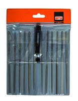 Bahco 2-472-16-0-0 Needle File Set, 12-Piece, 160mm, In Plastic Pouch|Fileset, 16", 12-Piece