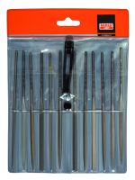 Bahco 2-472-16-1-0 Needle File Set, 12-Piece, 160mm, In Plastic Pouch|Fileset, 16", 12-Piece