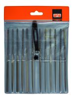 Bahco 2-472-16-2-0 Needle File Set, 12-Piece, 160mm, In Plastic Pouch|Fileset, 16", 12-Piece