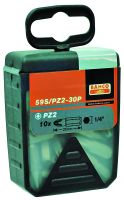 Bahco 59S/PZ1-30P Rubber plastic box of 30 Pozidriv bits, 25mm