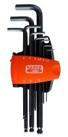 Bahco BE-9678 Offset Screwdriver Set, 9-Piece, Hex., Ball-Ended, Black Finish, Long