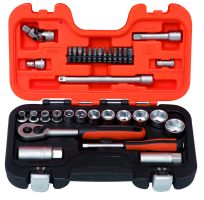 Bahco S330AF Socket Set 1/4"+3/8", 34-Piece, Imperial