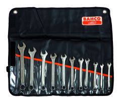 Bahco 111M/11T Combination Wrench Set, 11-Piece, In Plastic Pouch, 8-22mm|Combination Wrench Set, 11-Piece