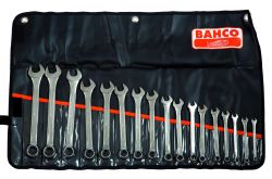 Bahco 111M/17T Combination Wrench Set, 17-Piece, In Plastic Pouch, 6-22mm|Combination Wrench Set, 17-Piece