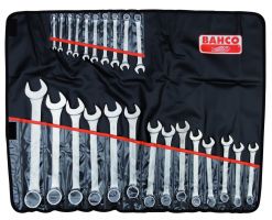 Bahco 111M/24T Combination Wrench Set, 24-Piece, In Plastic Pouch, 6-36mm|Combination Wrench Set, 24-Piece