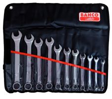 Bahco 111Z/11T Combination Wrench Set, 11-Piece, In Plastic Pouch, 3/8-1"