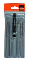 Bahco 2-470-14-0-0 Needle File Set, 6-Piece, 140mm, In Plastic Pouch|Fileset, 14", 6-Piece