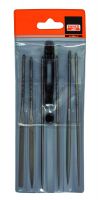 Bahco 2-470-16-1-0 Needle File Set, 6-Piece, 160mm, In Plastic Pouch|Fileset, 16", 6-Piece