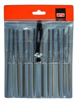Bahco 2-472-16-1-0 Needle File Set, 12-Piece, 160mm, In Plastic Pouch|Fileset, 16", 12-Piece