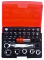 Bahco 2058/S26 Bit set with bits,sockets,bit-ratchet and adapters 1/4", 26 piece