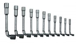 Bahco 28M/11 Double-Head Socket Wrench Set, Bent, 12-Point, 11-Piece