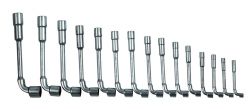 Bahco 28M/15 Double-Head Socket Wrench Set, Bent, 12-Point, 15-Piece