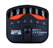 Bahco 60T/7-1 7pcs Torsion bits set for Phillips, Pozidriv, TORX® screws and bit holder
