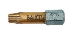 Bahco 62TIN/T15 Tin bit for TORX® head screws, 25mm, in plastic box of 10 pcs