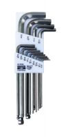 Bahco BE-9786I Set of long ball end stainless steel hexagon offset screwdrivers, inch, 13 pcs