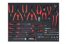 Bahco FF1A136 Foam with Mix socketry, pliers and srewdrivers, 39 pcs