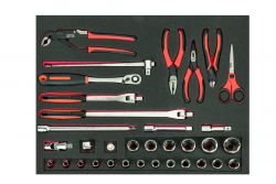 Bahco FF1A146 Foam with Sockets and pliers, 34 pcs
