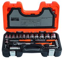 Bahco S560 Socket Set 1/2"+1/4", 56-Piece