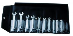 Bahco 1931M/10T Liliput Double Open-End Spanner Set, 10-Piece, In Pouch