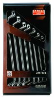 Bahco 2M/S8 Double Rind End Wrench Set, Deep Offset, 8-Piece In Box